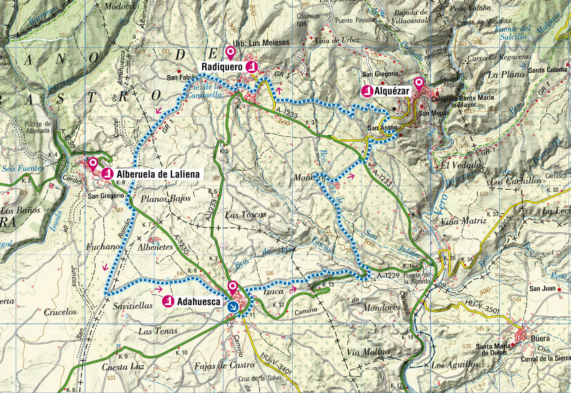 2 pie de sierra mapa