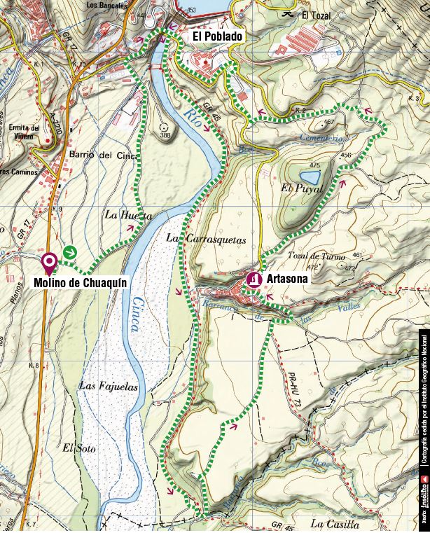 36 riberas del cinca mapa