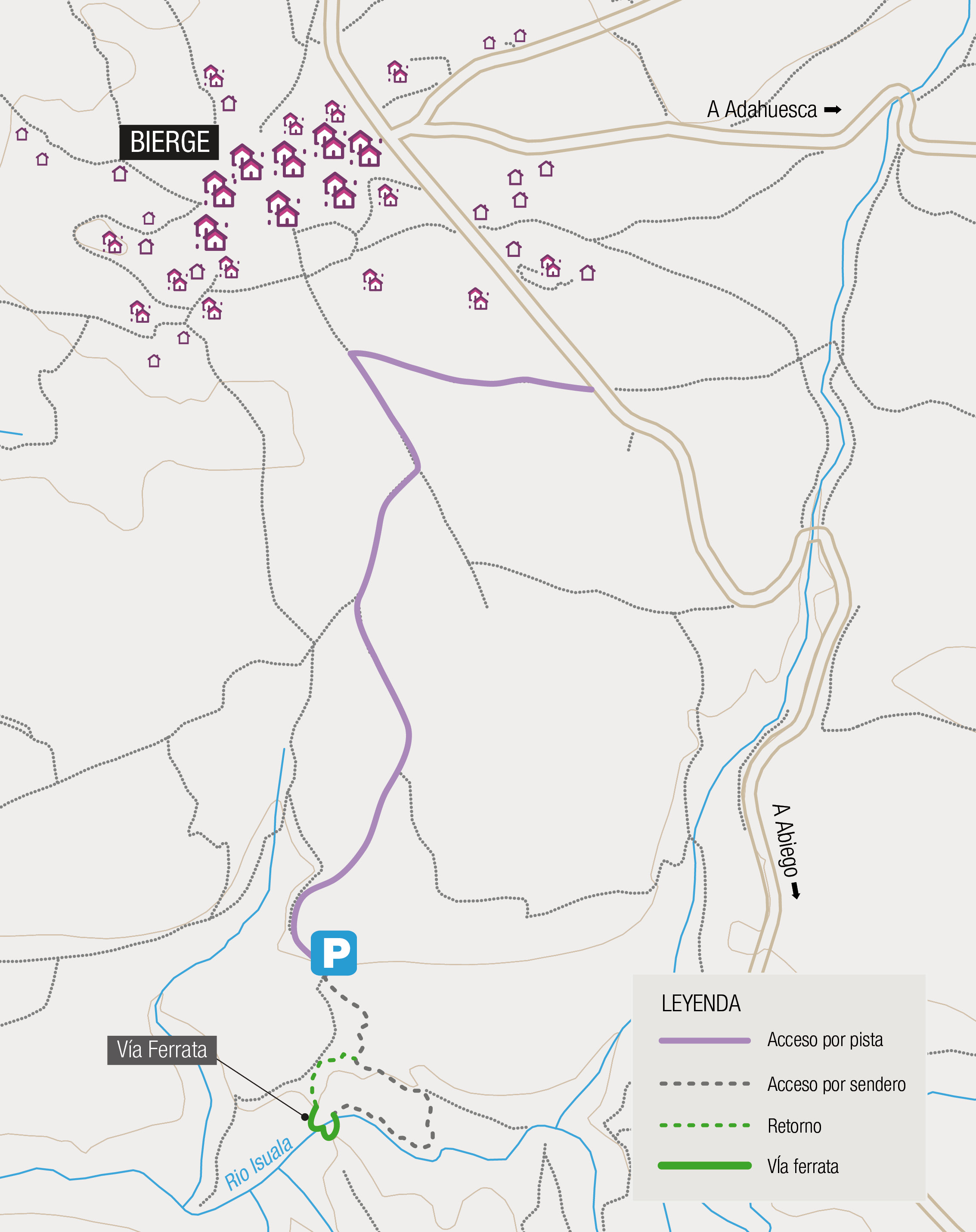 Mapa 5Ferrata Peñas Bierge