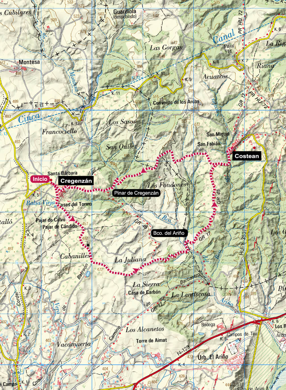 Mapa R 5 CregenzanCostean baja