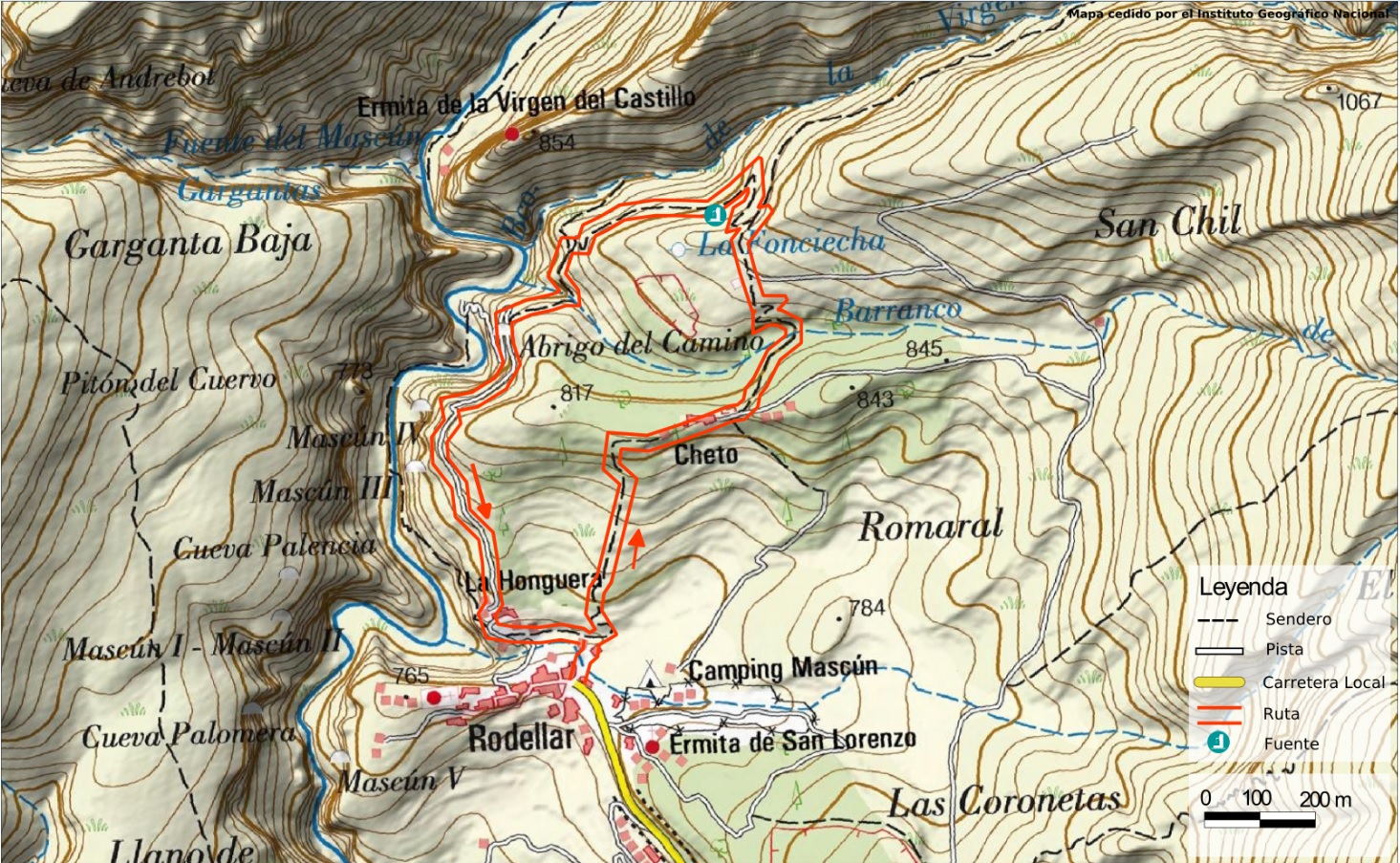 cañones fluviales mapa