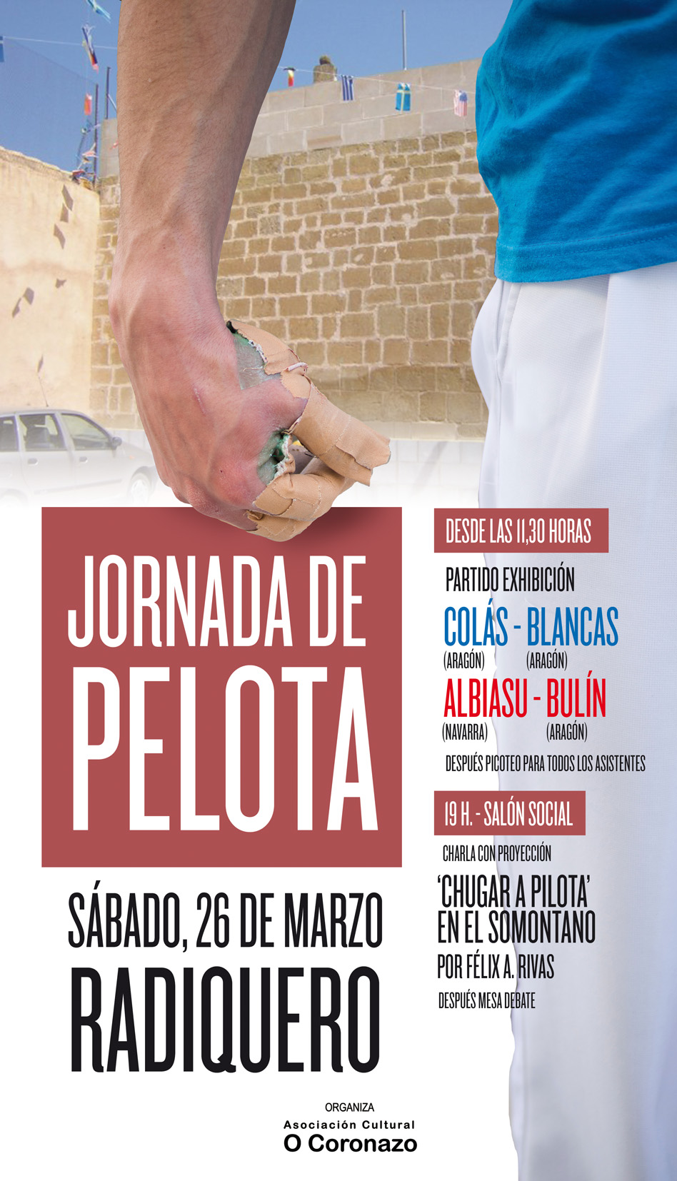 cartel pelota mano