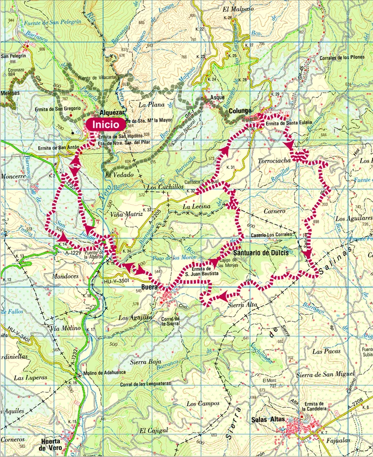 MAPA-Ruta12 BTT Alquezar-Buera-Colungo